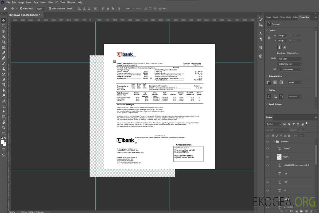 Modèle de relevé de carte de crédit bancaire américain au format Word et PDF template Modèle de relevé de carte de crédit bancaire américain au format Word et PDF template